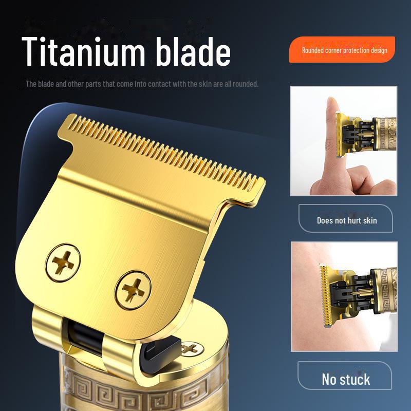 Rechargeable Electric Men's Hair Clipper: Waterproof, Special Carving Design