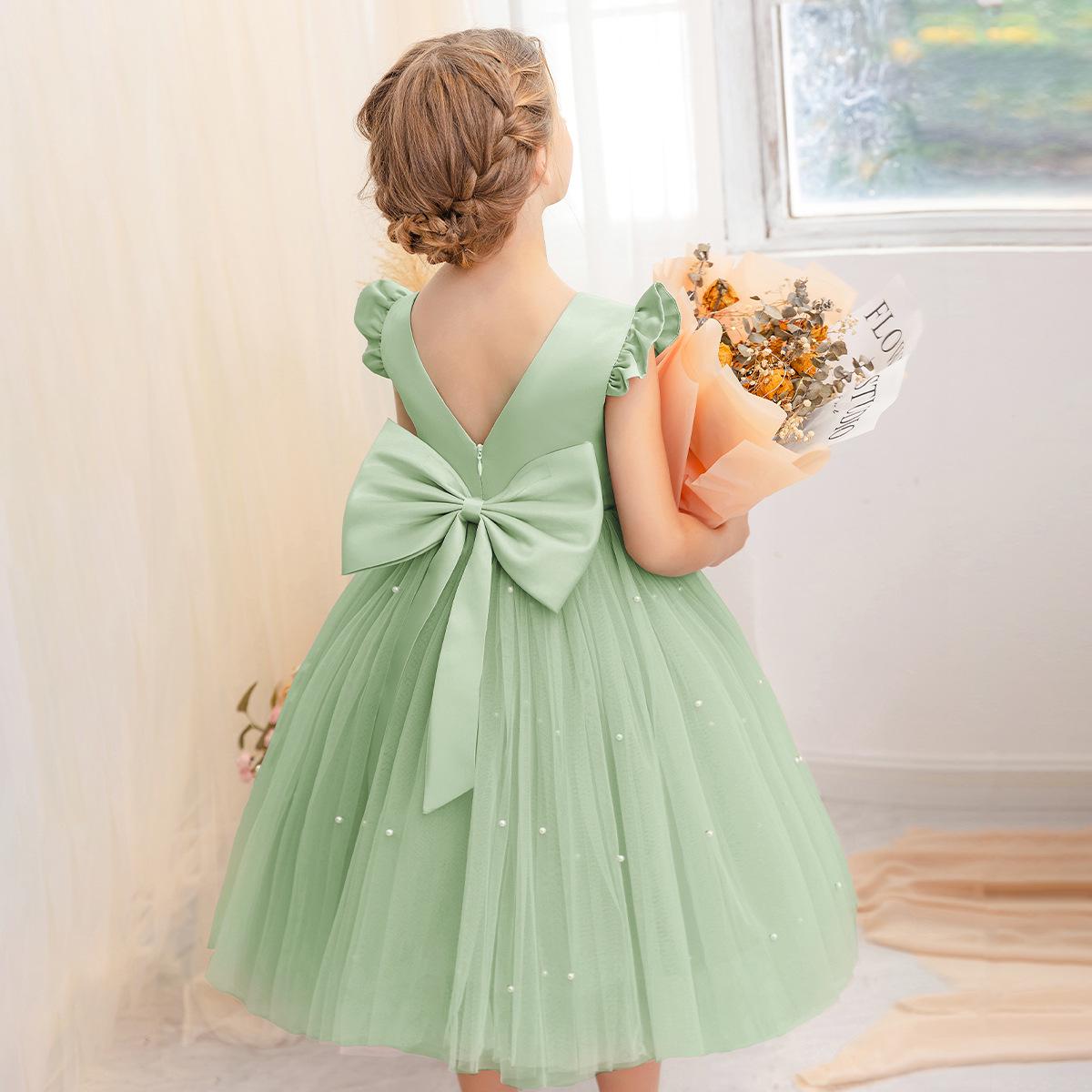 

Пышное платье принцессы для девочек – Наряд для девочки-цветочницы и для выступления на фортепиано 120 cm (6Y) мятный зеленый