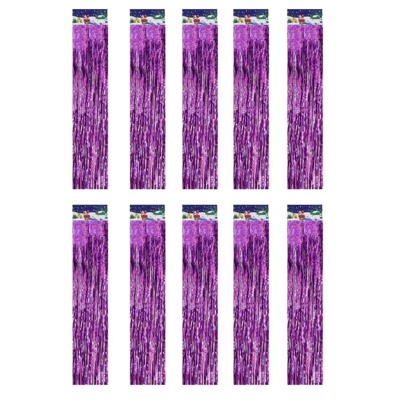  User Friendly PET Shimmering Tinsels Fringes Trim Pack of 10 Christmas Holiday Decors for Indoor DIY Crafting