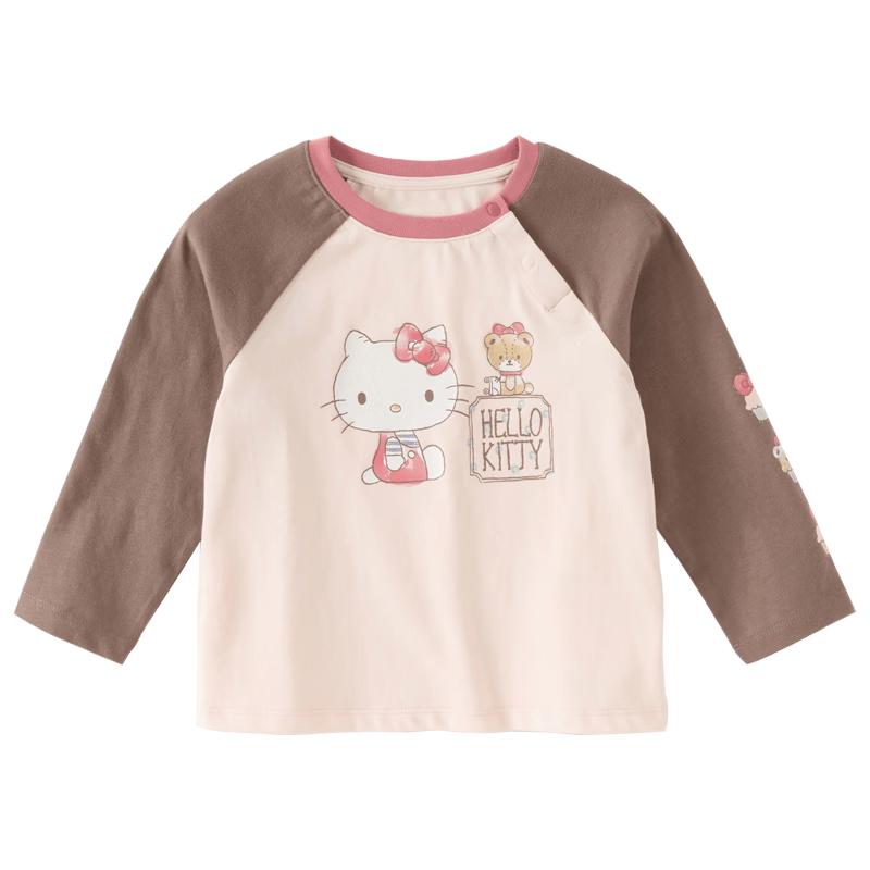 DAVE&BELLA Hello Kitty Girls Antibacterial Long-Sleeve T-Shirt 90cm