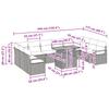 Garden Dining Set with Cushions 11 pcs Grey and Navy Blue