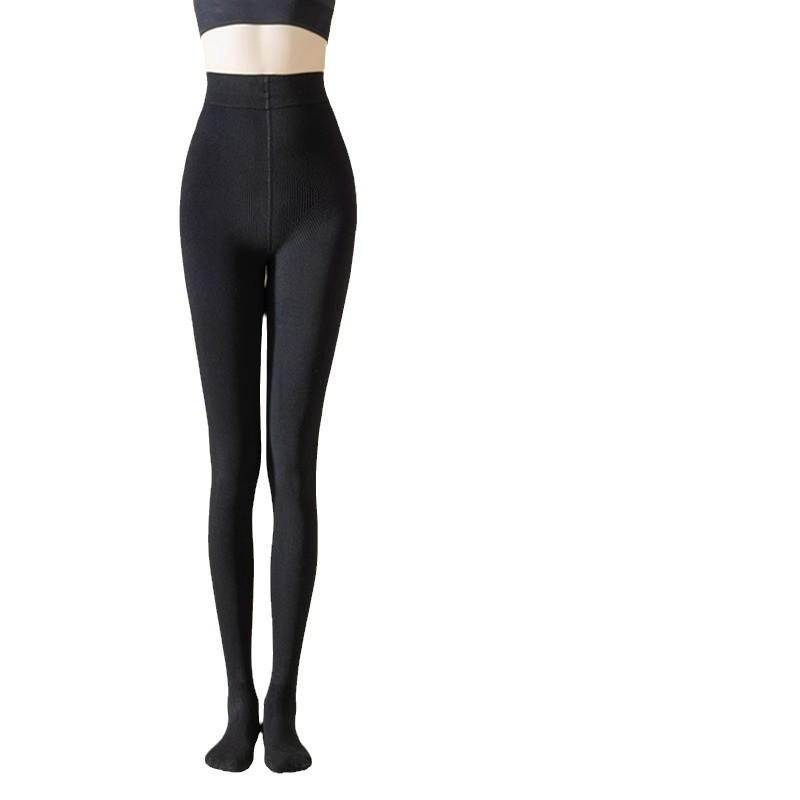 Women's Gray Velvet-Lined, No-Drop Pantyhose - Thick, Large Size, Slimming, Perfect for Spring, Autumn, & Winter