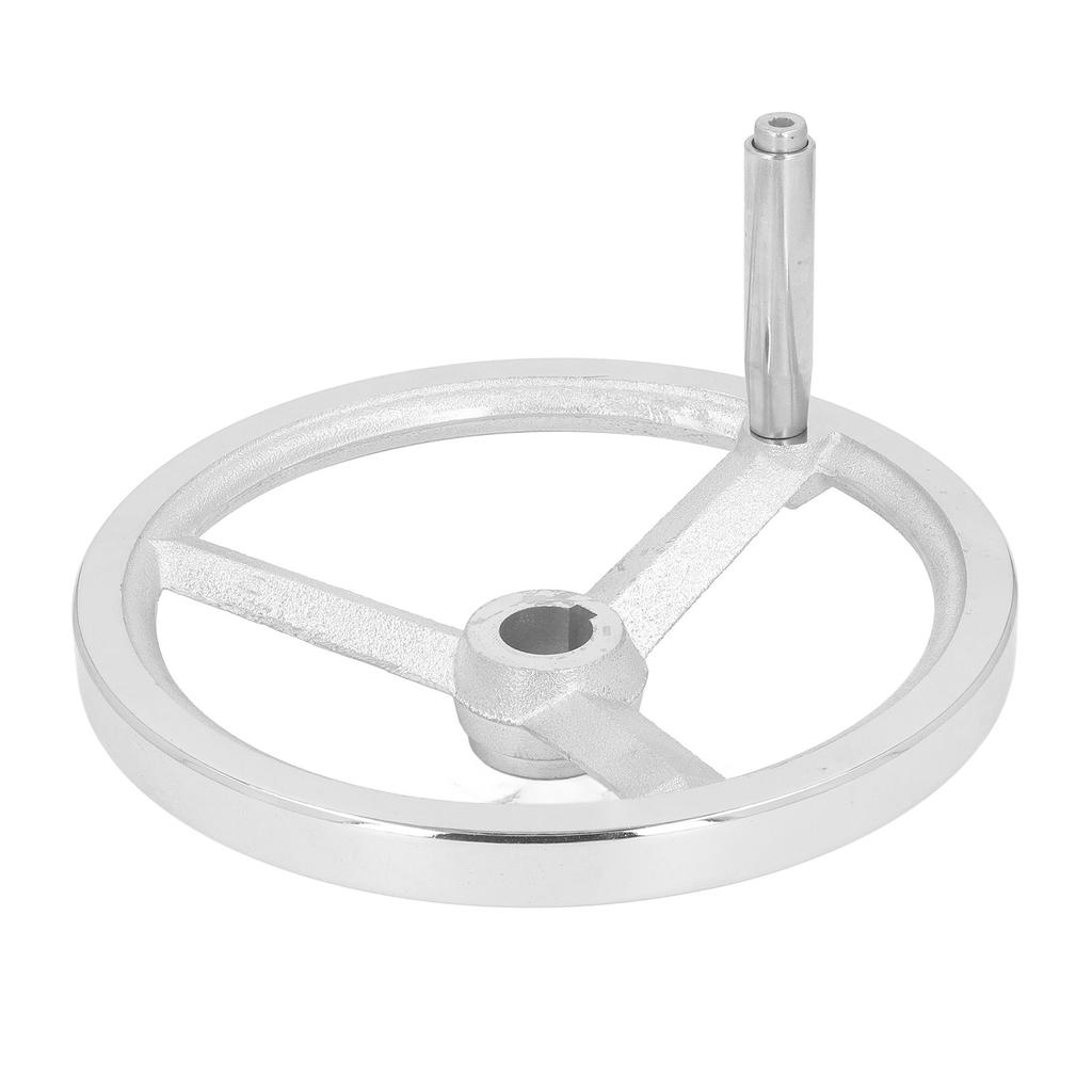 Drehbares Handrad 250 mm Durchmesser Gusseisen verchromt 3 Speichen mit drehbarem Griff für Drehbank Fräse