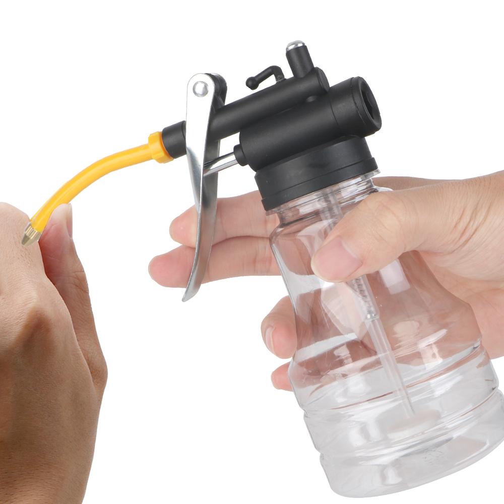 Plastic 250ML Hand Tools Lubricator Oil Pump Cans Clear Oil Can High Pressure Oiler Grease Flex Gun