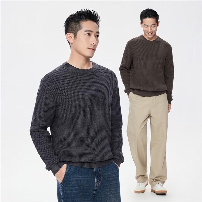 Giordano Men's Waffle Knit Pullover Sweater