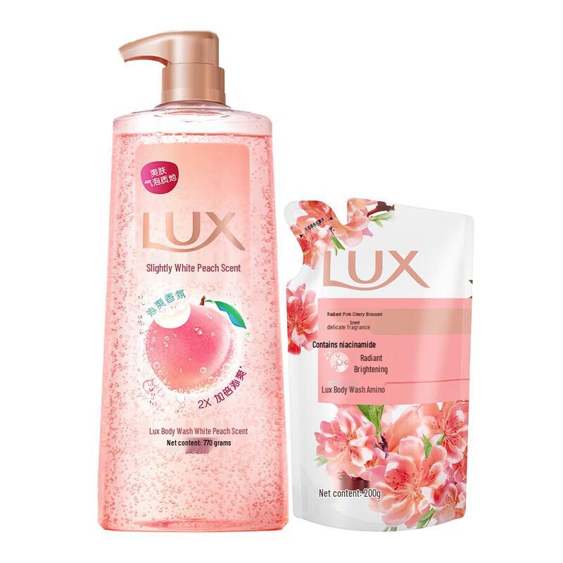 LUX White Peach Scented Bubble Refreshing Shower Gel