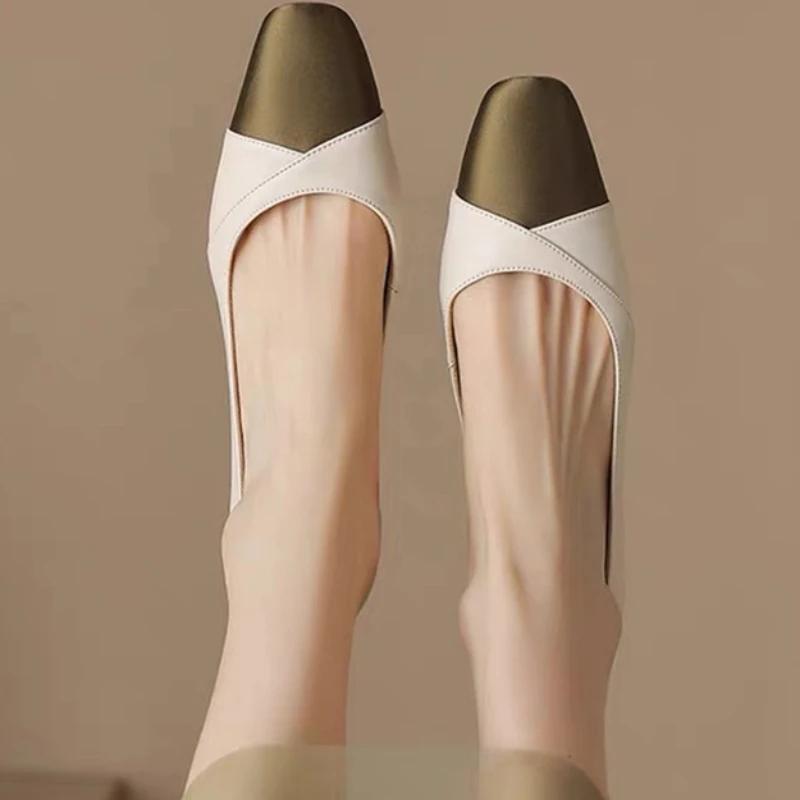Summer Fashion New Sexy Low Heel Color Matching Professional Shallow Mouth Casual Comfortable Banquet Women's High Heels