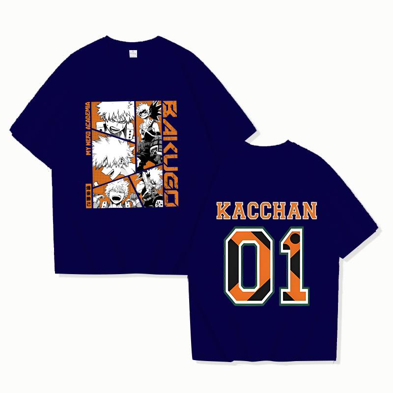New Anime Bakugou Katsuki Printing T Shirts Unisex Fashion Short Sleeve T Shirt Women Summer Casual Loose T-shirt