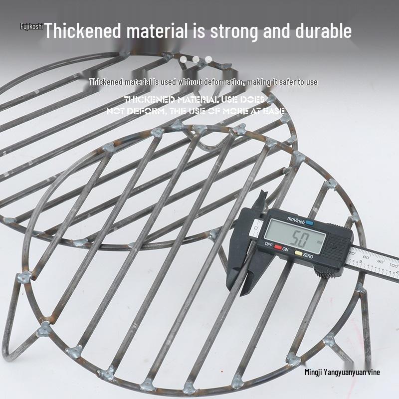 Hand-Welded Double-Layer Firewood Stove Base with Rebar and Fire Pit Bracket