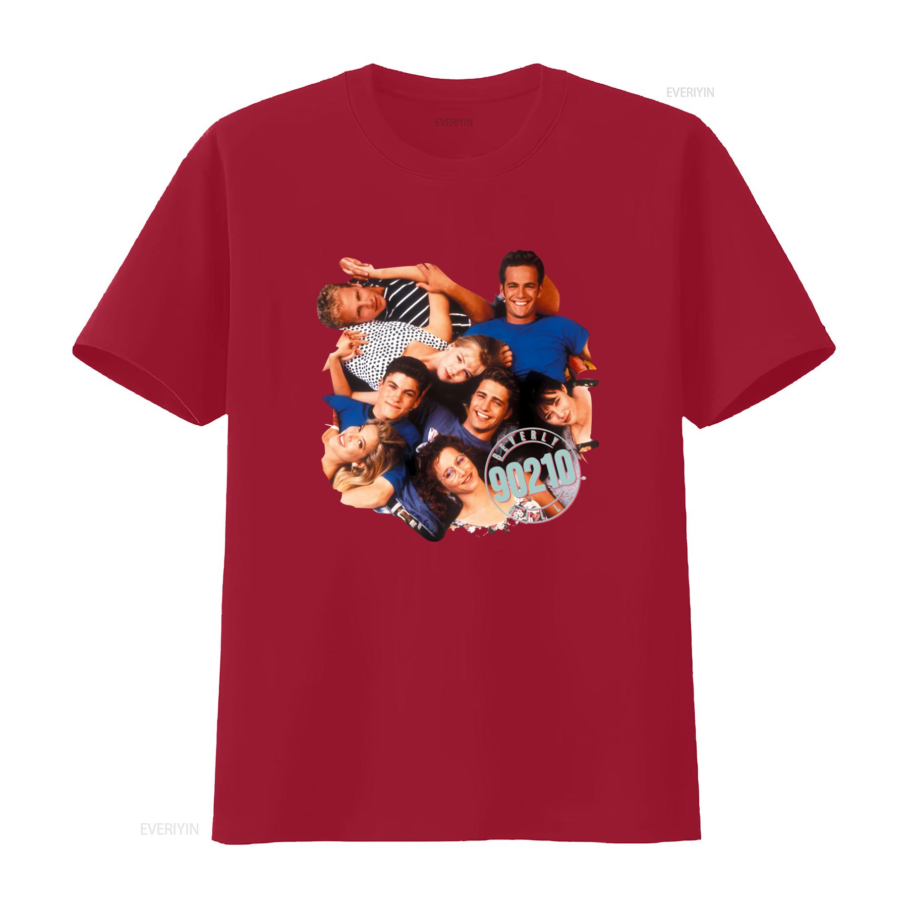 Cast Beverly Hills 90210 T Shirt Retro TV Show  vintage Washed Versatile graphic Unisex Stretched fashion designer clothes S
