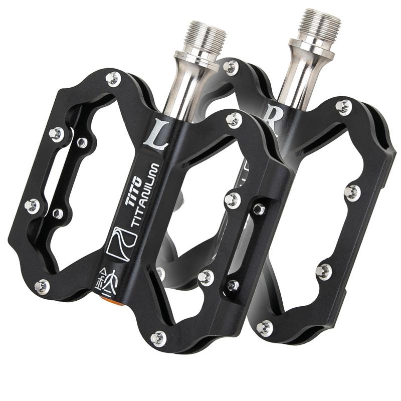 TiTo Titanium Ultralight Pedal Bicycle Pedal Titanium Alloy Axis Bike Pedals  MTB Cycling Titanium Bike 1 Pair Titanium Pedal