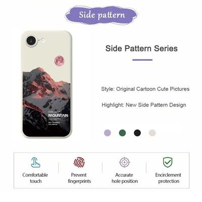 Für iPhone 16e Hülle Rosa Schneeberg Musterdruck Gerade Kante TPU Handy Rückseite