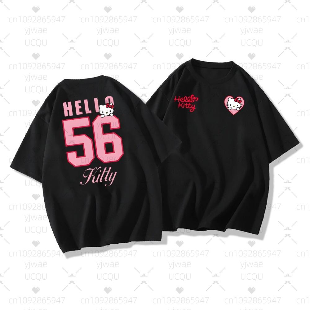 

2025 adult Children Short Sleeve Tee HELLO KITTY NO56 print Harajuku Casual TShirt Comfort Colors oneck children tshirt S