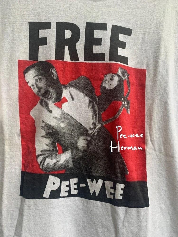 

Vtg FREE PEE WEE HERMAN Cotton White All Size Men Women Shirt 4XL