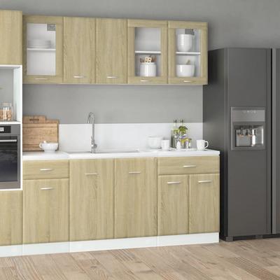 Vidaxl Juego de 4 Armarios de Cocina, Roble Sonoma, Material Derivado de la Madera