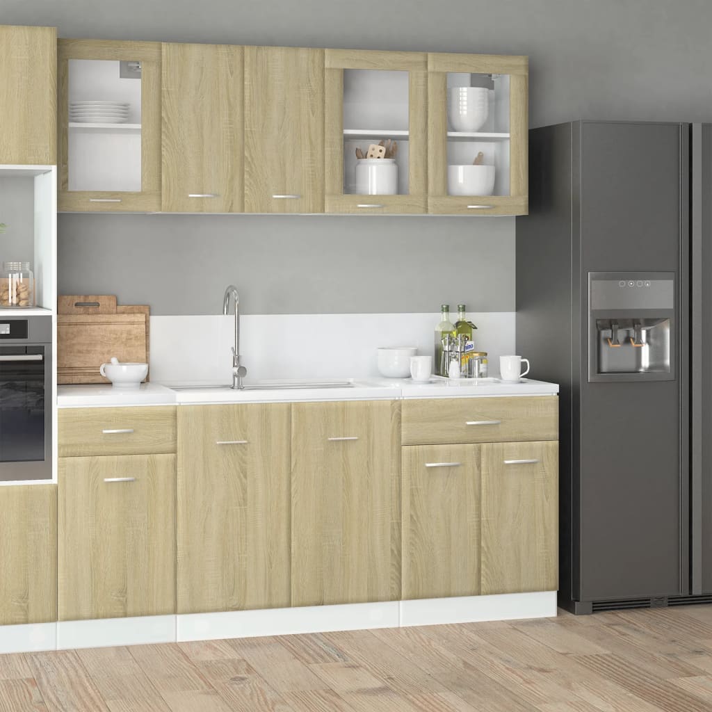 Vidaxl Conjunto de 4 Armários de Cozinha, Carvalho Sonoma, Material à Base de Madeira