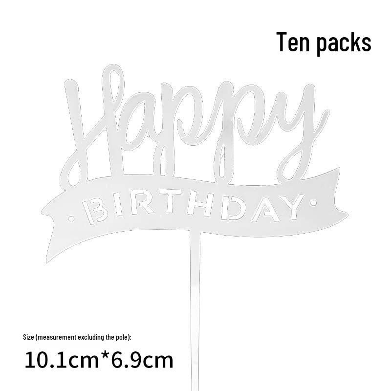 50-Pack Acrylic 'Happy Birthday' Cake Toppers - Popular Party Decorations with Free Shipping