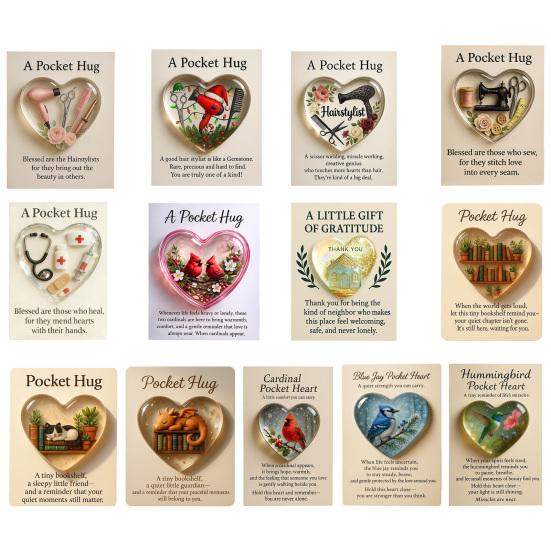 Taschenumarmungs-Token für Friseure Herzförmiges Acryl-Erinnerungsstück mit Mini-Haarwerkzeugen Wertschätzungsgeschenke für Stylisten