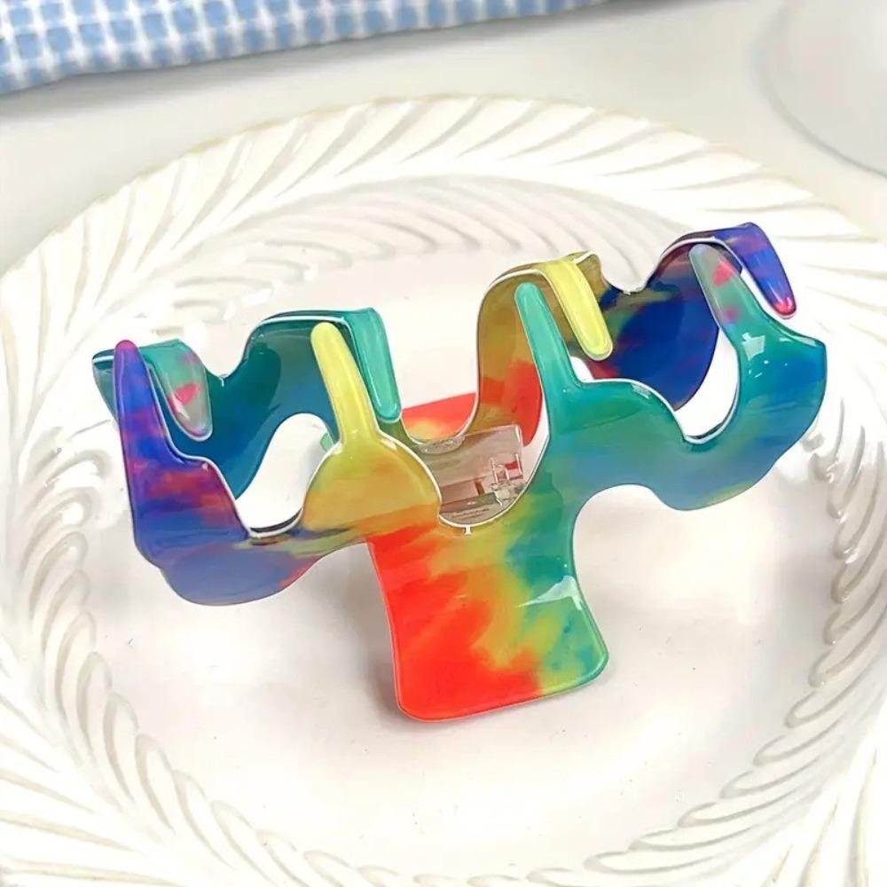 Hair Accessories Rainbow Wave Crab Clip Korean Style Women Hair Claw  Washing Face