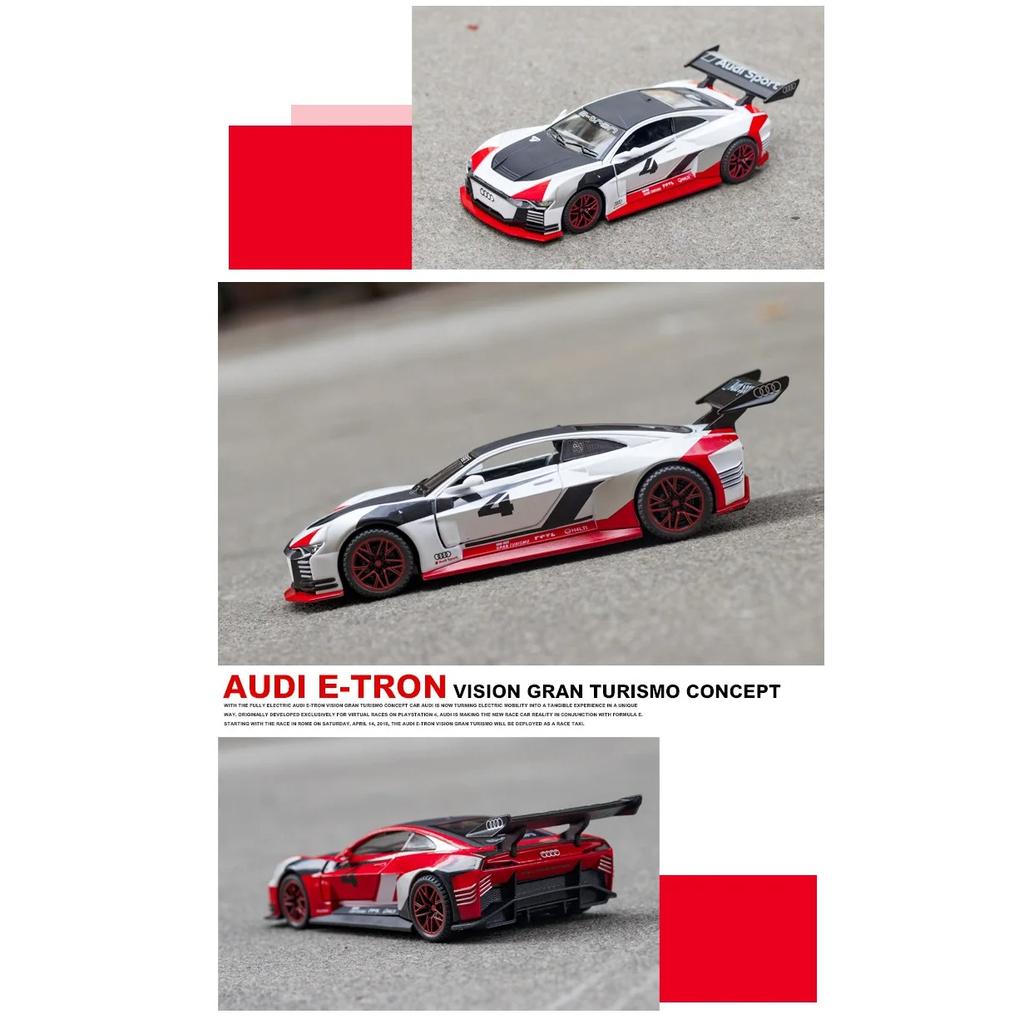 1/32 Scale GT E-tron Vision Alloy Car Model Sound and Light Simulation Car Decoration Collection Child Toy Gift