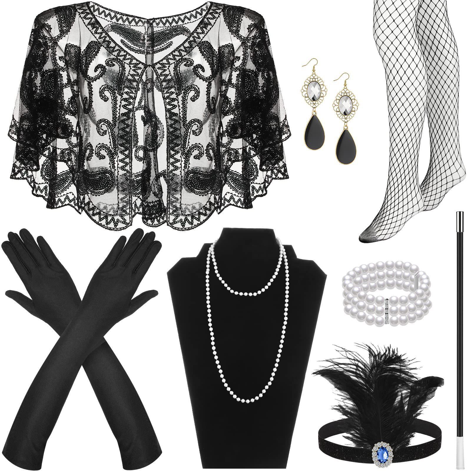 

Аксессуары для костюма Флэппер Гэтсби 1920-х годов для женщин Винтажный головной убор со стразами Подвесные серьги Наряд для макияжной вечеринки F