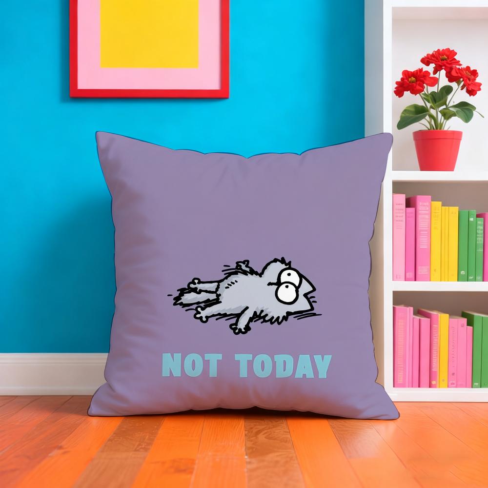 Heiß-Cartoon S-Simons-Katze Kissenbezug Plüschstoff Weich Zweiseitig Bedruckt Sofa Warm Winter Heimgeschenk Kissenhülle