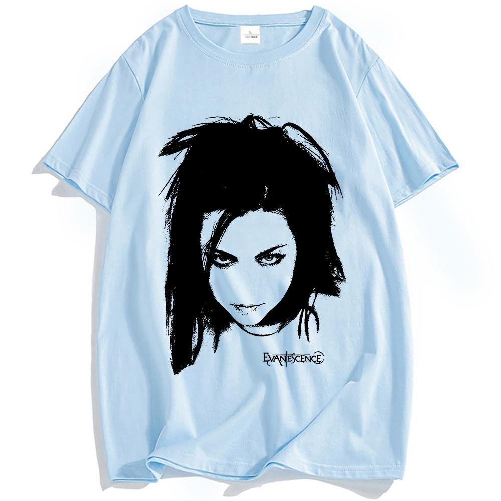 EVANESCENCE Amy Face Tee Rock Band Fashion Hip Hop T-shirt Unisex Streetwear Short Sleeve Cotton Men/Women T Shirt Clothing