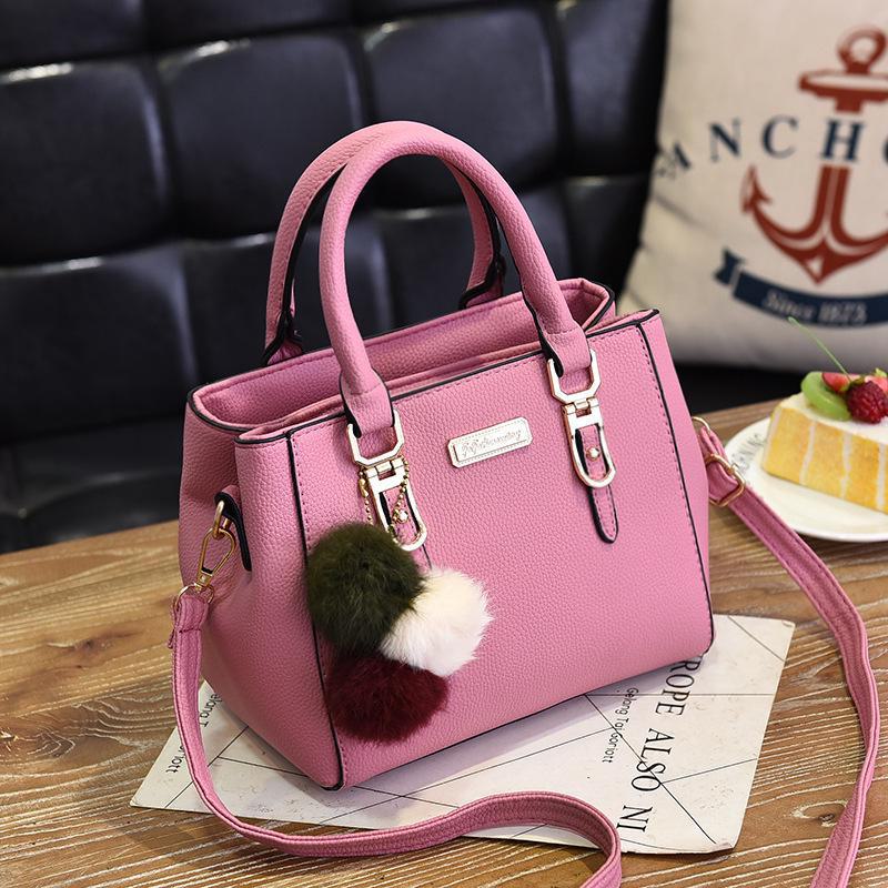 2023 European/American Fashion Fur Ball Shoulder Bag for Women - Double-Layer, Large Capacity, Versatile Messenger Bag