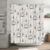 GAESnowy Bear Christmas Tree Shower Curtain Cute Kids Bath Rug Decor for Bathroom Blue White Tones (Size: 180 x 240cm)