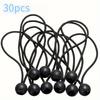 Pachet de 30 sau 50 de Bastoane Elastice Negre de 6 Inch cu Bile, Legături Rezistente din Nailon pentru Prelate, Corturi, Mărfuri, Rulote
