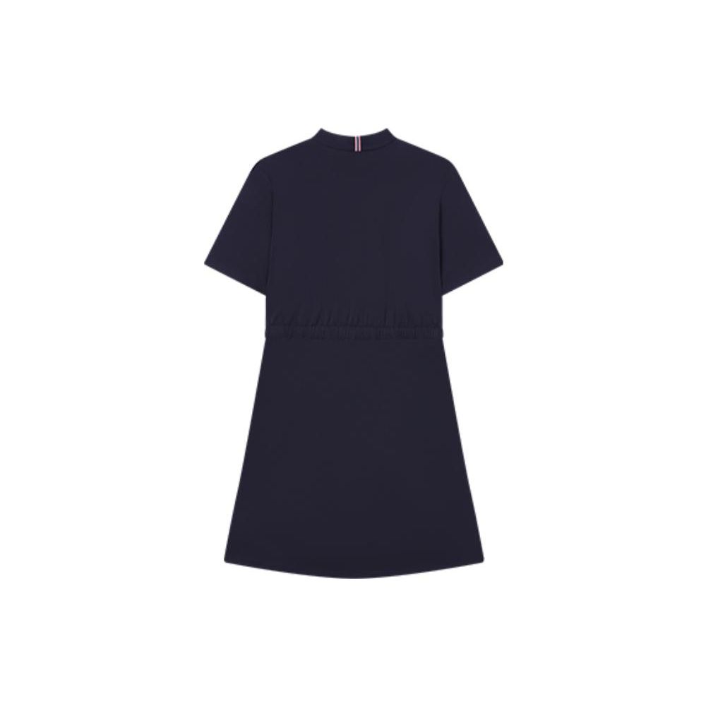 Fila Modern Heritage Classic Business Half-Zip Stand Collar Solid Color Logo Pullover Short Sleeve Dress Women Dresses Legendary-Blue F11W331302F-NV