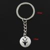 Fashion 30mm Key Ring Metal Key Chain Keychain Jewelry Antique Bronze   Plated Deer Head 18x18mm Pendant