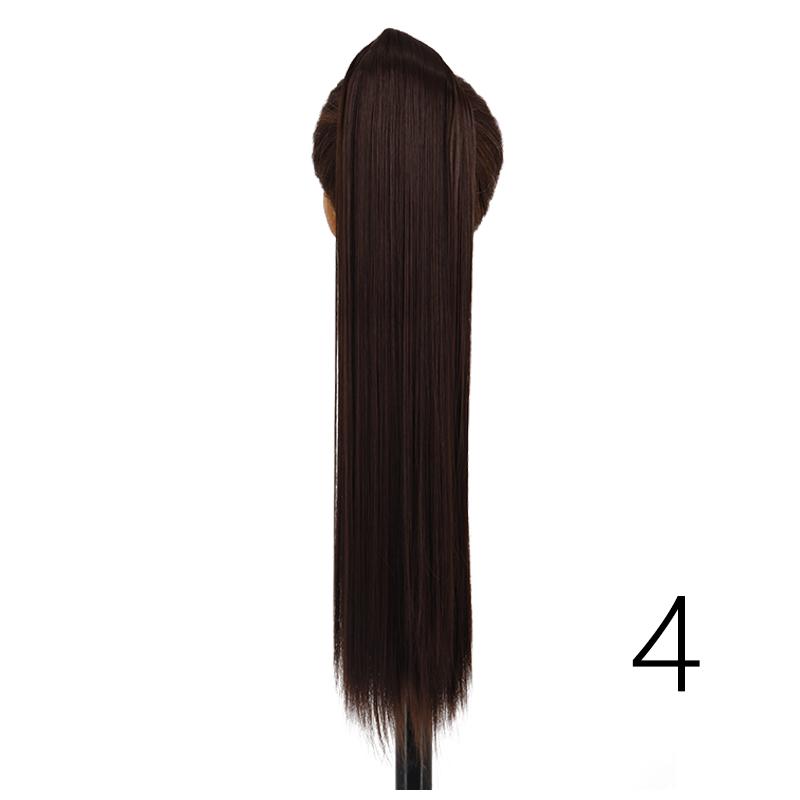 LISI HIAR Women Long Straight Ponytail Hair Wig Red Wine Blond Light Grey Black Synthetic Fiber Hair Extensions Party Time Daily Use