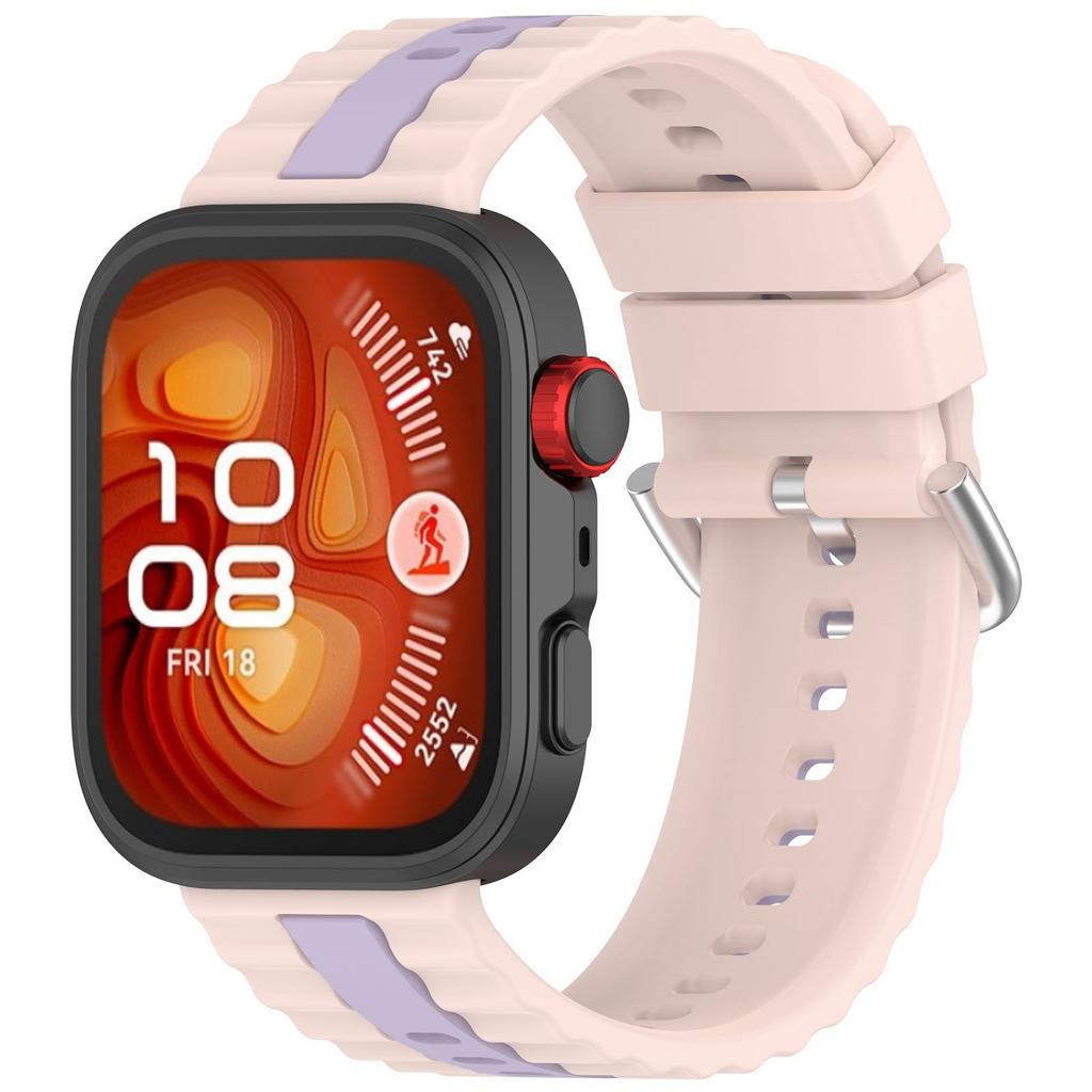 Stylish Striped Sport Watch Band Breathable Soft Silicone Accessory For Watch Fit 3 Workout And Daily Wear Compatibility