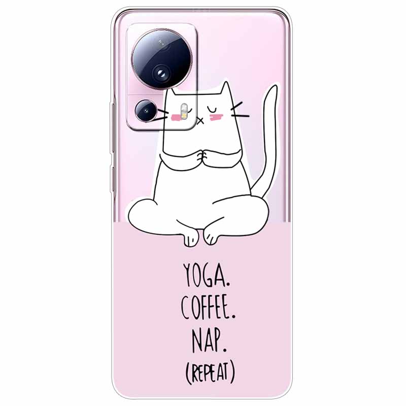 For Xiaomi 13 Lite 5G Case 13Lite Clear TPU Soft Lovely Cats Silicone Print Cover for Xiaomi Mi 13 Lite Transparent Xiaomi13Lite