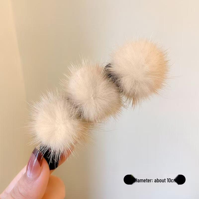 Women’s Fuzzy Claw Hair Clip - Plush, Small Size for Bangs & Braids, Internet Celebrity Style