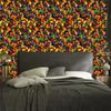 Orange and Gold Stained Glass Wallpaper for Living Room and Bedroom 50x1000