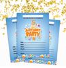 Darling Souvenir Blue Birthday Invitation Card Printable Fill or Write In Blank Invites Party Supplies Pack Of 28 5 X 7 Inches