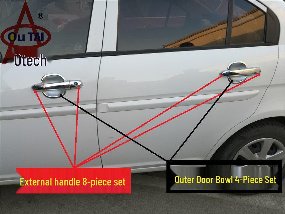Outai Modern Accent Outer Door Handle & Protective Sticker for Old Accent Modification