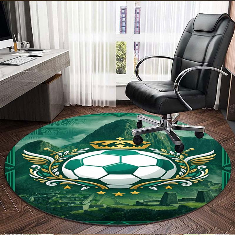 Club Santos Laguna Print Round Rug, Washable Floor Carpet, For Entryway Dorm Laundry Room Office Study, Home Decor Birthday Christmas Gift