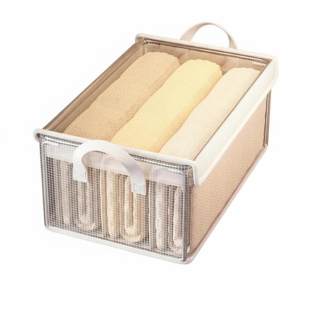 Stackable Textile Drawer Transparent Lid Stackable Sliding Container Foldable Particlesproof for Students, Families, Bedroom