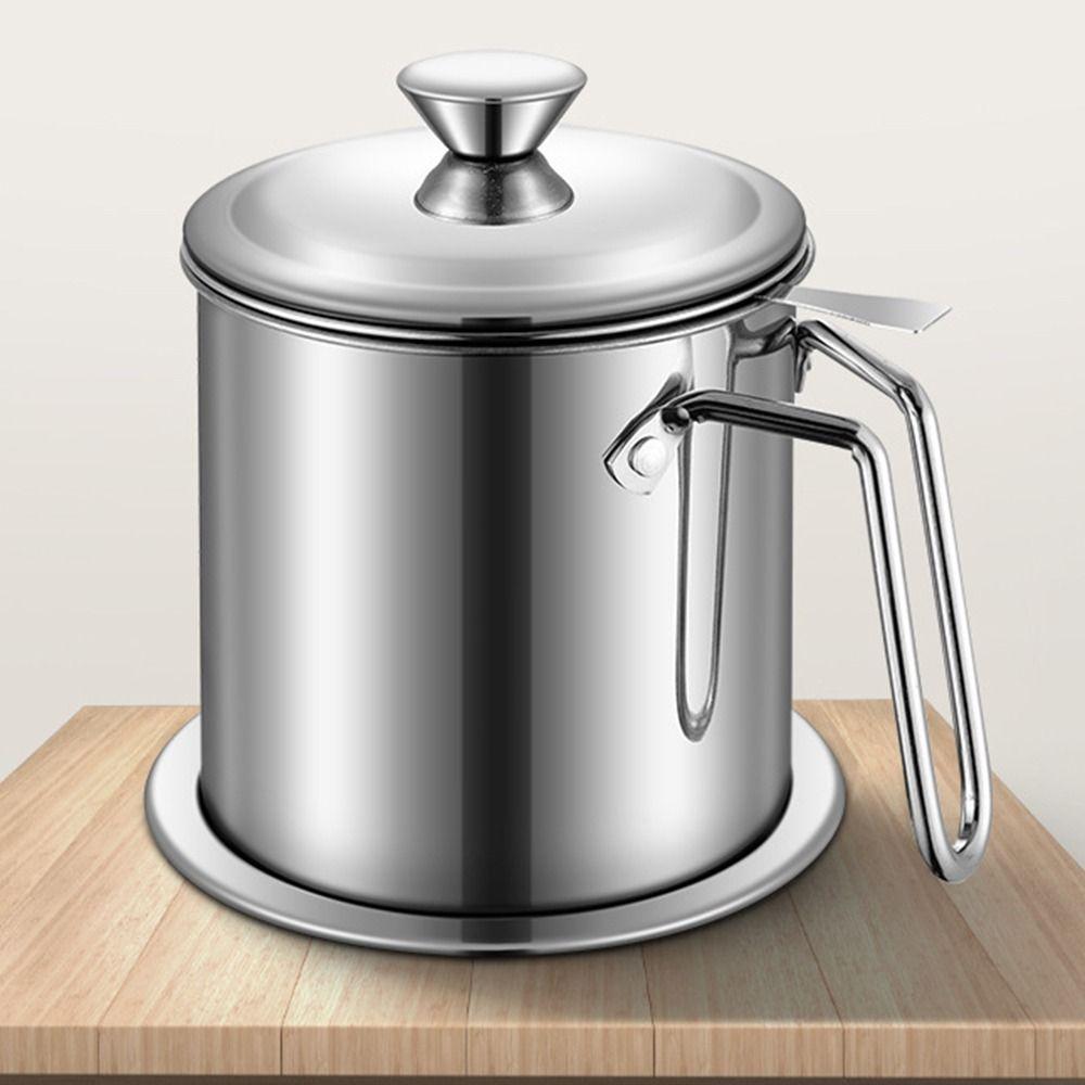 Large Capacity Oil Filtering Pot BPA-Free Stainless Steel Strainer  Household