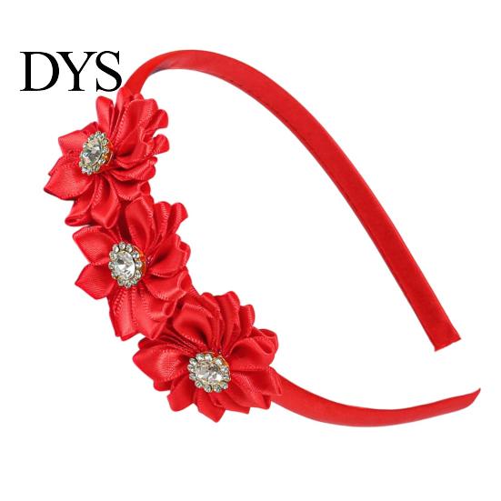 Flower Headband Princess Rhinestone Inlaid Multi-Petal 3D Flowers Lightweight Comfortable Hair Hoop Girls Party Accessory Transparent Plastic