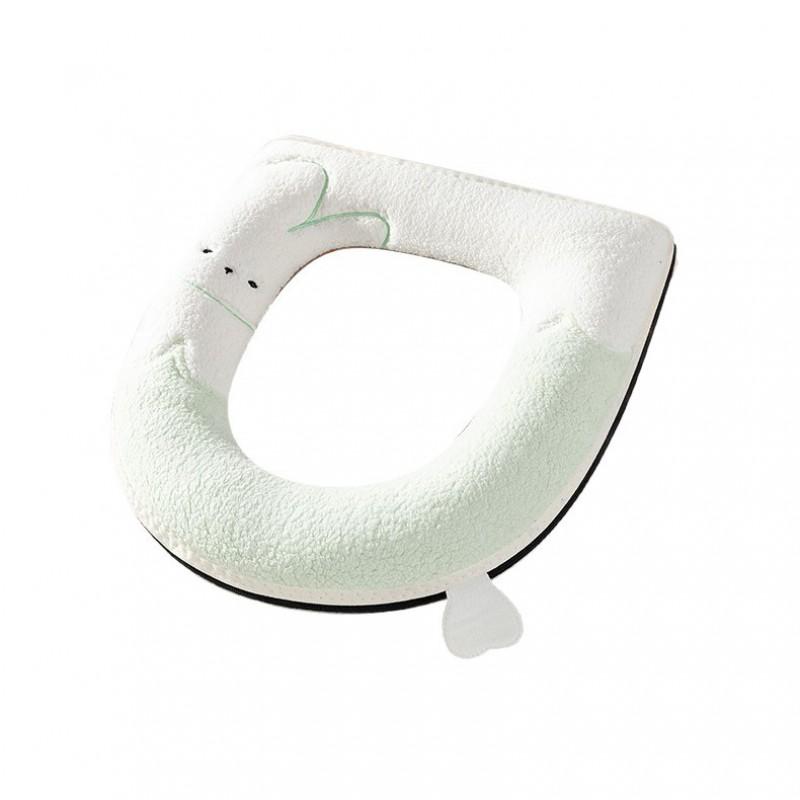Soft Fleece Toilet Seat Cover Winter Thick Warm Plush Bidet Cushion Home Bathroom