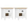Day and Night - Day and Night Nightstands 2 Units Hill Solid Pine Wood 46x35x49.5 Cm