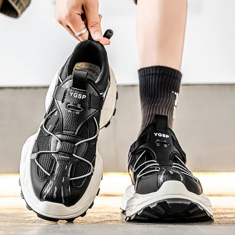 Mesh Breathable Sports Shoes Men's Casual Men's Shoes Heightened Platform Dad Trendy Shoes Young and Young Students
