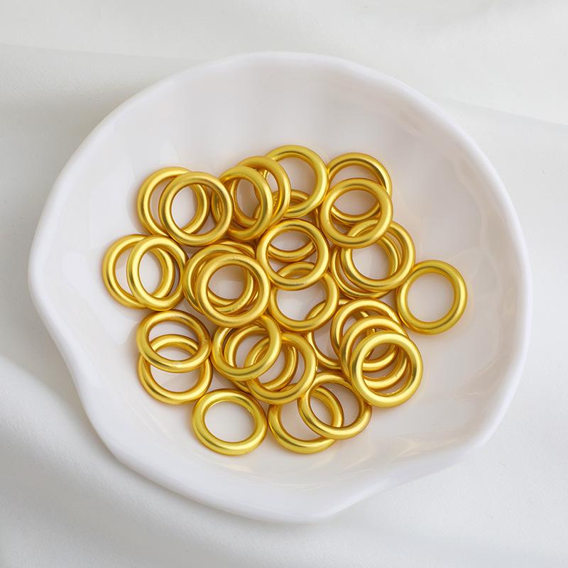 Позолоченное круглое кольцо Цянькунь: Прочный, Сохраняющий цвет, Совместимый с макраме, Аксессуар для DIY-украшений. 15mm Circle Ring, 1 Piece