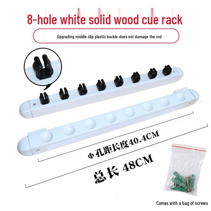 

8-Cue Solid Wood Wall-Mounted Billiard Rack