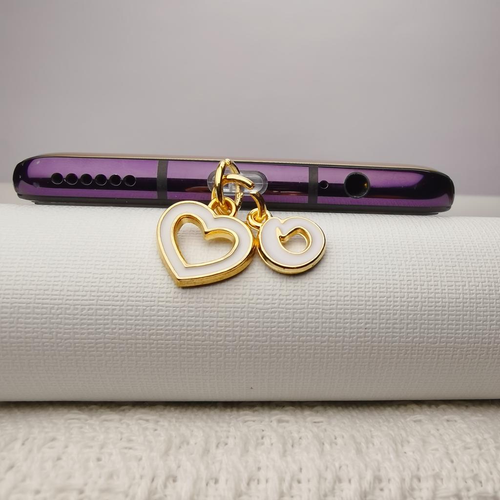 Love Letter A-M Phone Dust Plug, 26 Uppercase Letters Phone Charms, Phone Accessories, DIY Phone Decoration