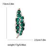 Crystal Leaf Brooch Pin Gold Tone Rhinestone Brooches Wedding Party Jewelry Gift